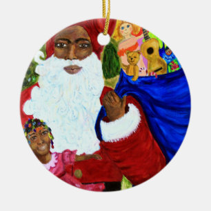 Black Santa Christmas Ornaments - Xmas Decor Gifts