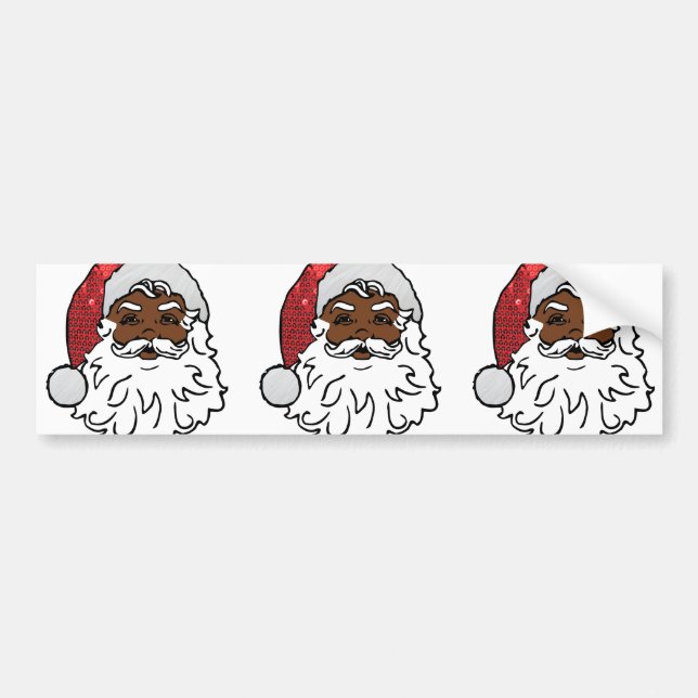 black santa claus bumper sticker (Front)