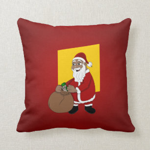 Black Santa Claus Cartoon Cushion