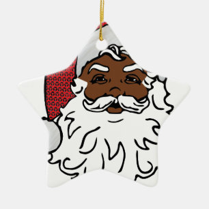 black santa claus ceramic tree decoration