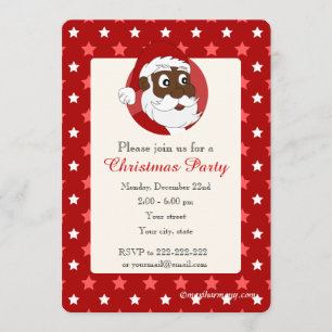 Black Santa Claus Christmas Party invitation