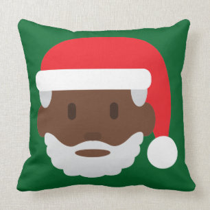 black santa claus emoji cushion