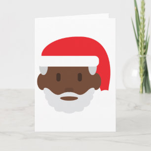 black santa claus emoji holiday card