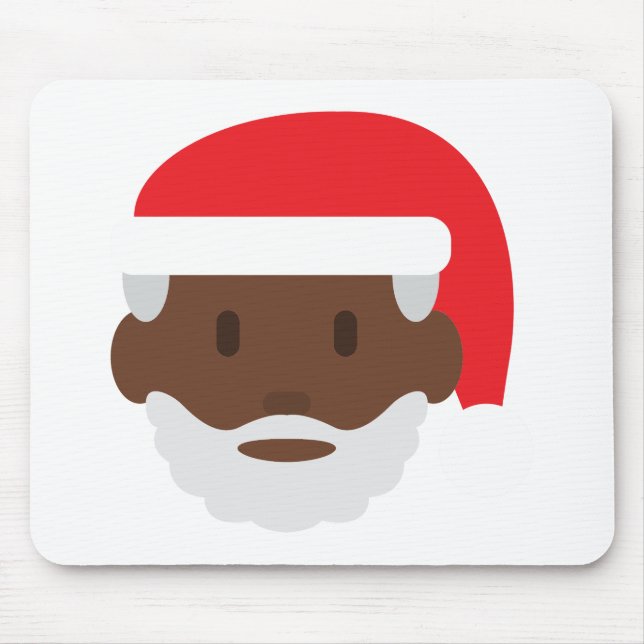 black santa claus emoji mouse pad (Front)