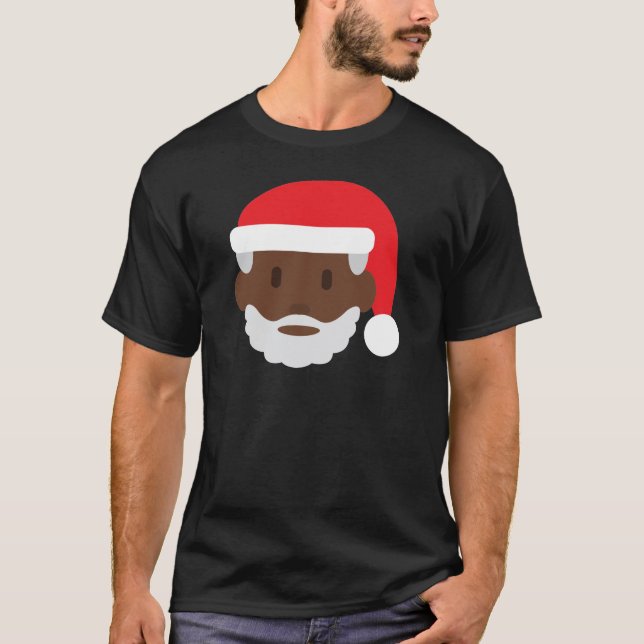 black santa claus emoji T-Shirt (Front)