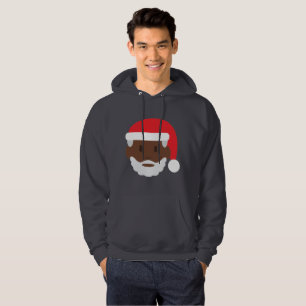 black santa claus emoji xmas mens hoody sweatshirt