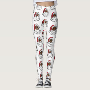 black santa claus leggings