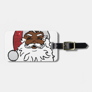 black santa claus luggage tag