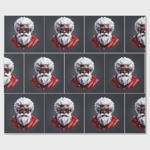 Black Santa Claus Melanin Christmas Bruh King Bro Wrapping Paper