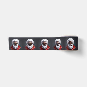 Black santa claus melanin christmas bruh sista satin ribbon
