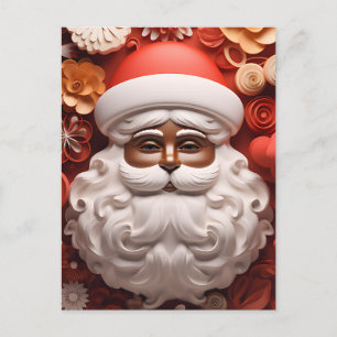 Black Santa Claus Melanin Kris Kringle Xmas Bruh Holiday Postcard