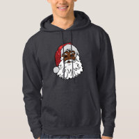 black santa claus mens hooded hoodie sweatshirt
