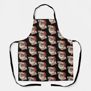 Black Santa Claus Retro Christmas Vintage Holiday Apron