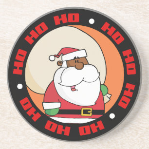 Black Santa Claus with Toy Sack Coaster