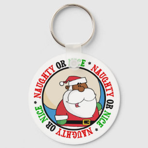 Black Santa Claus with Toy Sack Key Ring