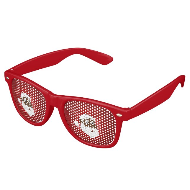 Black Santa Clause cartoon Retro Sunglasses (Angled)
