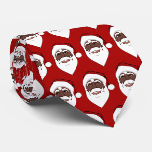 Black Santa Clause Tie African Christmas Neckties