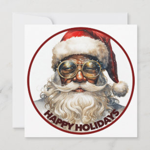 Black Santa Happy Holiday Kwanzaa African American Card