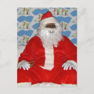 Black Santa Holiday Postcard