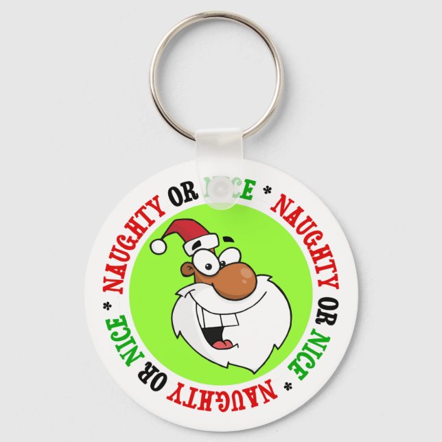 Black Santa is Making His Naughty List Key Ring (Front)