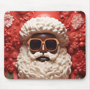 Black Santa Melanin Christmas King Bruh Saint Nick Mouse Pad