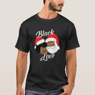 Black Santa Mrs Claus Black Love Funny Christmas   T-Shirt