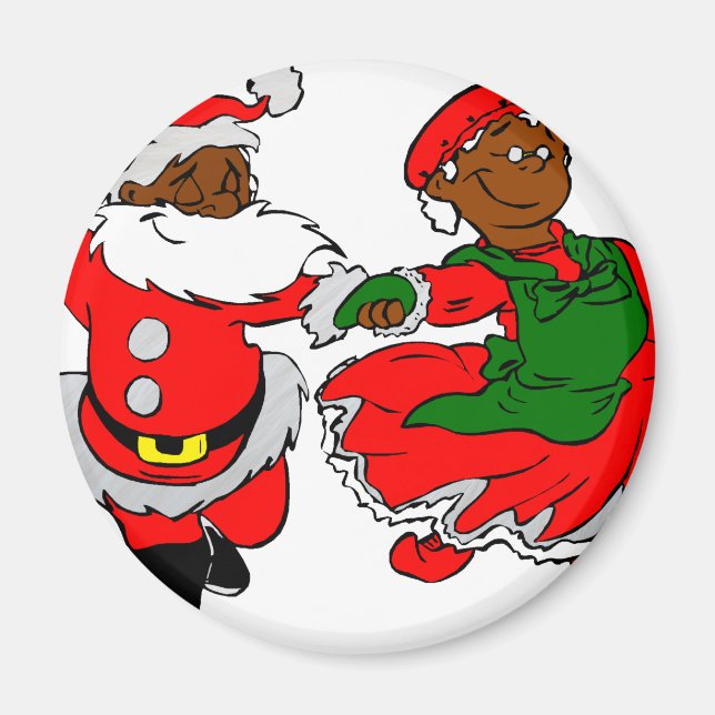 black santa mrs claus magnet (Front)