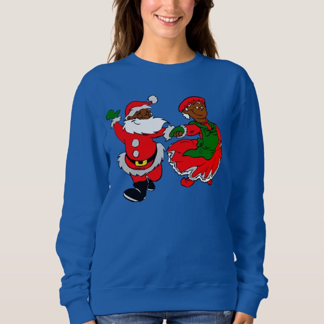black santa mrs claus sweatshirt (Front)