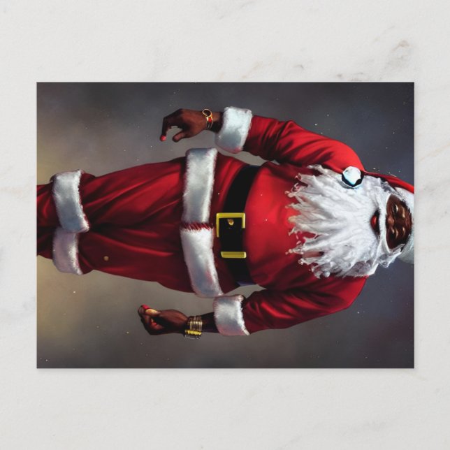 Black Santa Postcard (Front)