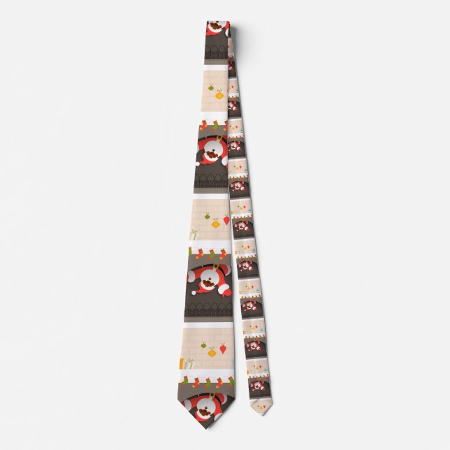 black santa stuck in fireplace tie (Front)
