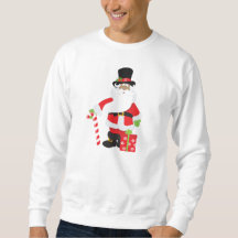 Black Santa Sweatshirt with Christmas Gift
