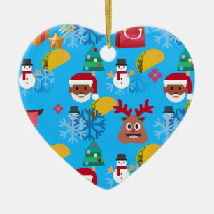 black santa taco christmas ceramic tree decoration