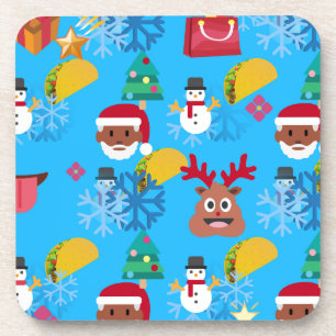 black santa taco christmas coaster