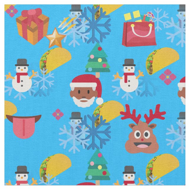 black santa taco christmas fabric (Close Up)