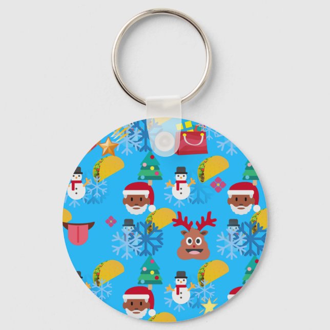 black santa taco christmas key ring (Front)
