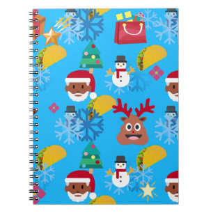 black santa taco christmas notebook
