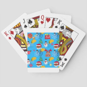 black santa taco christmas playing cards
