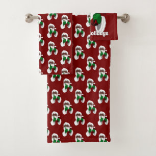 Black Santa Towel Set Christmas Bath Sets
