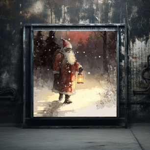 Black Santa's Red Velvet Elegance Poster