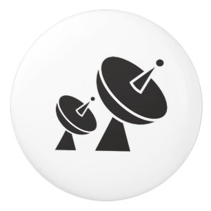 Black Satellite Dish Ceramic Knob