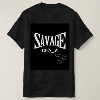 Black savage tshirt for gen-z half sleeves
