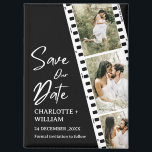 Black Save our Date Photo Booth Wedding Magnet<br><div class="desc">The Black Save Our Date Photo Booth Wedding Magnet is a creative and elegant way to announce your wedding day with a charming photo booth-style design. Featuring three engagement photos in a sleek photo strip layout against a striking black background, this magnet blends classic style with a touch of nostalgia....</div>