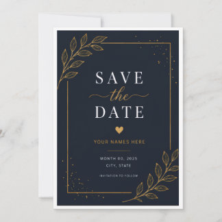 Black Save the Date Card