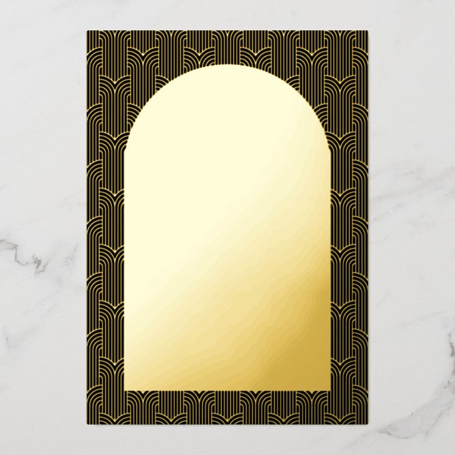 Black Save The Date Gold Foil Card (Front)