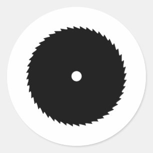 black saw blade icon classic round sticker