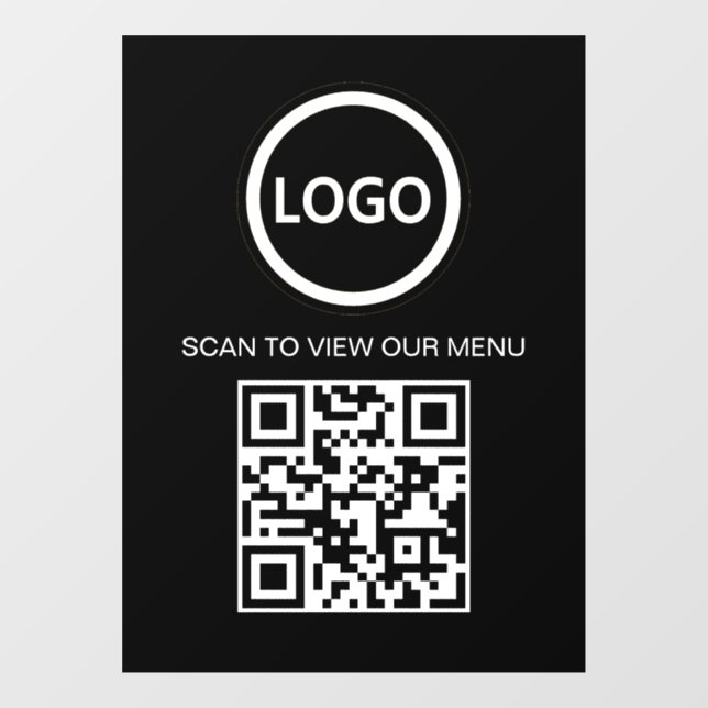 Black Scan Me QR Code Price List Menu Sign (Sheet)