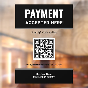 Black Scan to Pay QR Code Business Payment