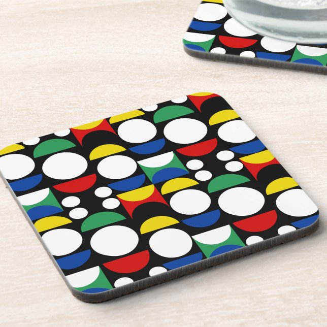 Black Scandinavian Bauhaus Mid-Century Pattern Coaster (Creator Uploaded)