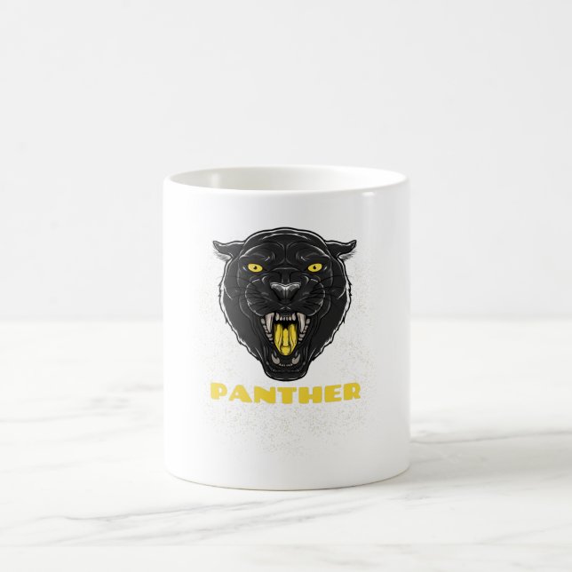 Black Scary Panther Coffee Mug (Center)