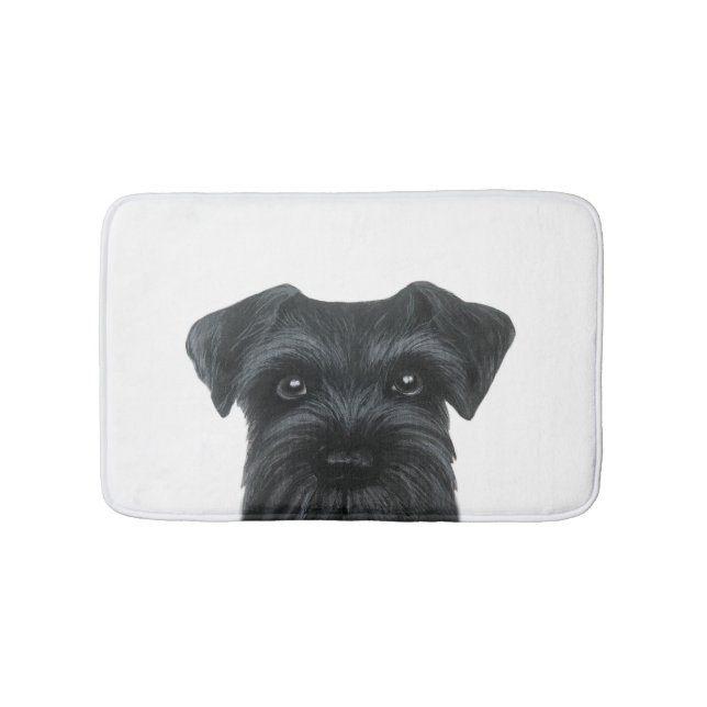 Black Schnauzer bath mat, original design by miart Mat (Front)